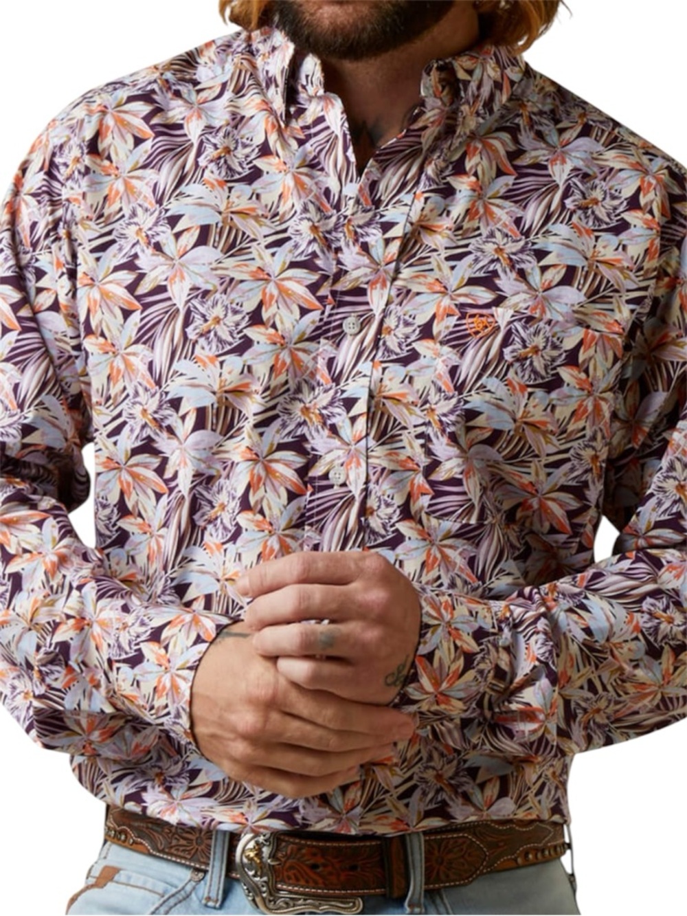 Ariat Men's Monte Fitted Shirt Purple